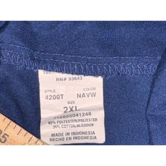 Cherokee Workwear Women's 2XL Navy Blue Scrub Pants Elastic Waist 65% Polyester - Picture 3 of 7